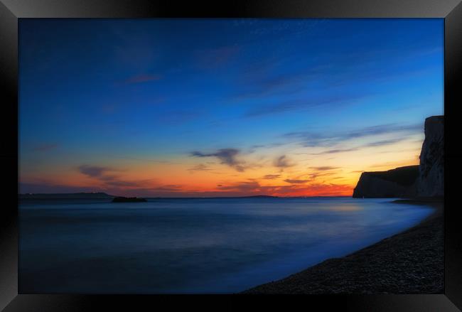 Sunset over Weymouth Framed Print by Anthony Simpson