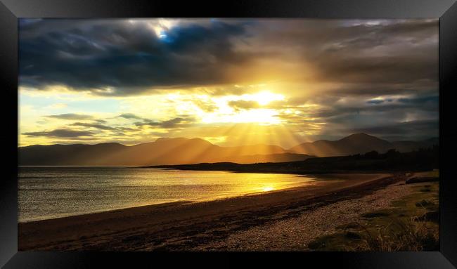 Golden rays of Cuil Bay  Framed Print by Anthony Simpson
