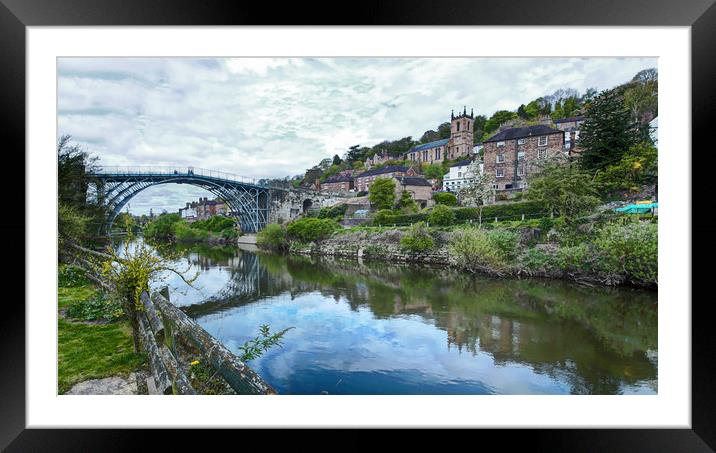  Ironbridge on the River Severn in Shropshire Framed Mounted Print by simon alun hark