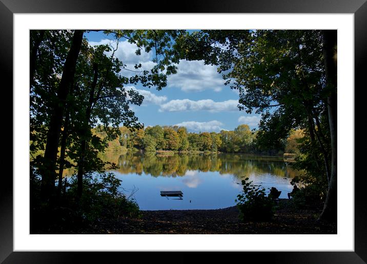Apley Woods Lake  Framed Mounted Print by simon alun hark
