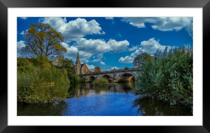 English Bridge across the Severn Framed Mounted Print by simon alun hark