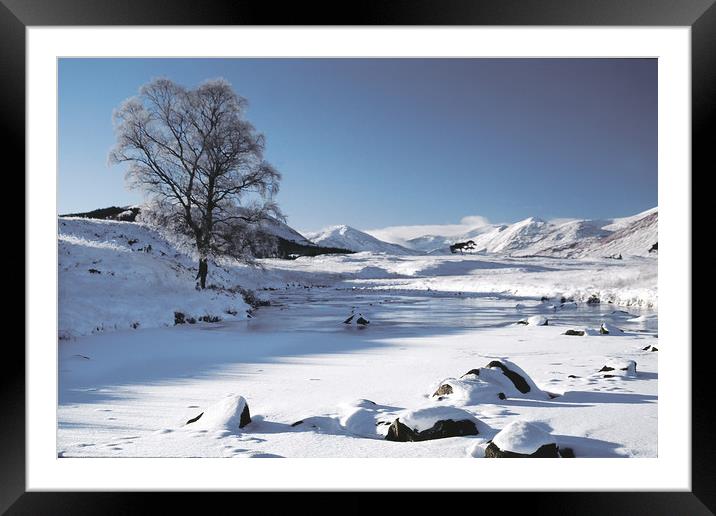 Frozen River Rannoch Moor Framed Mounted Print by Matt Johnston