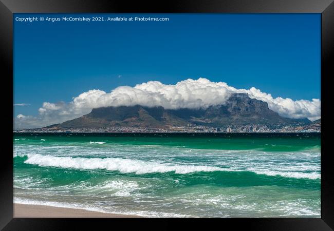 Table Mountain with “tablecloth” cover Framed Print by Angus McComiskey