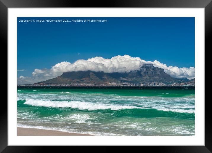 Table Mountain with “tablecloth” cover Framed Mounted Print by Angus McComiskey