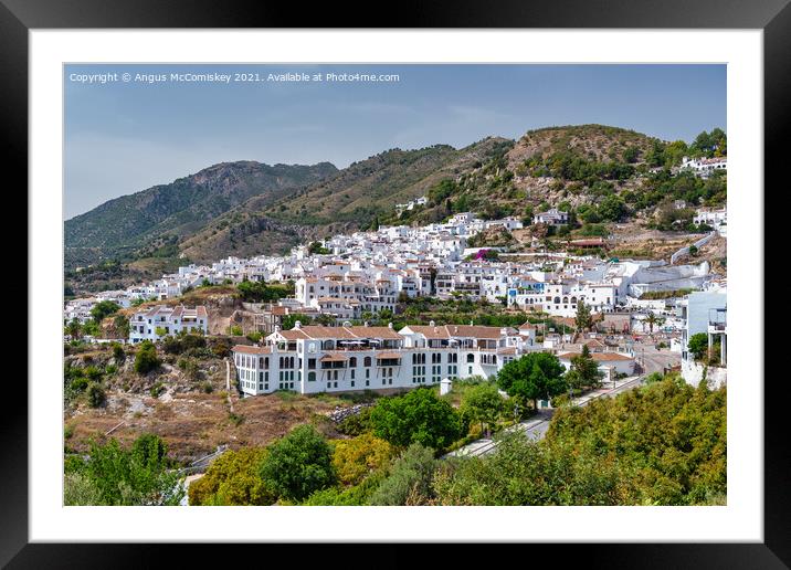 White village of Frigiliana in Andalusia, Spain Framed Mounted Print by Angus McComiskey