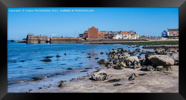 North Berwick Harbour from West Bay Beach Framed Print by Angus McComiskey