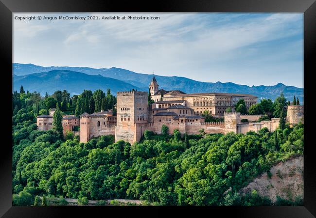Generalife Palace and Palace of Carlos V Granada Framed Print by Angus McComiskey
