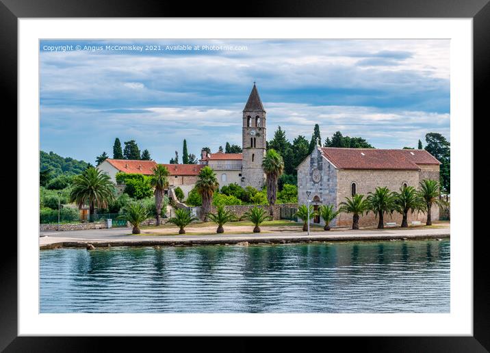 St Jerome's Church and Monastery, Vis, Croatia Framed Mounted Print by Angus McComiskey