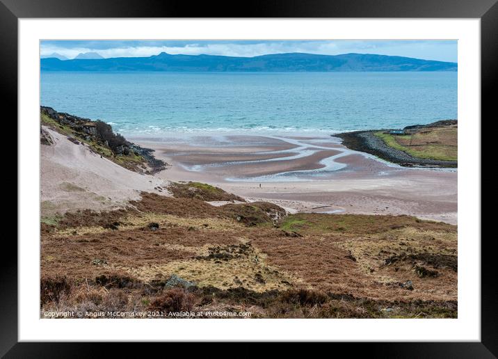 Sandy beach with view of Raasay and Isle of Skye Framed Mounted Print by Angus McComiskey