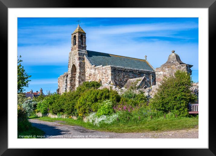 St Mary’s Parish Church, Holy Island Framed Mounted Print by Angus McComiskey