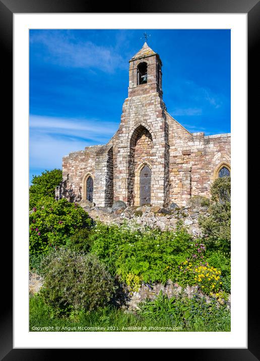 Bell tower of St Mary’s Parish Church, Holy Island Framed Mounted Print by Angus McComiskey