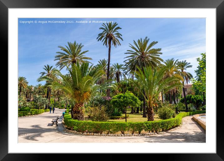 Villa Bonanno Garden, Palermo, Sicily Framed Mounted Print by Angus McComiskey