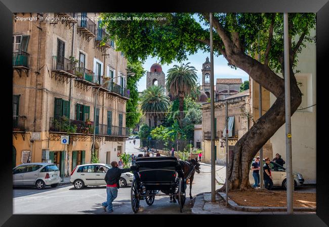 Street scene, Palermo, Sicily Framed Print by Angus McComiskey