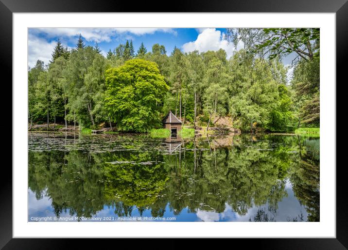 Reflections on Loch Dunmore in Faskally Forest Framed Mounted Print by Angus McComiskey