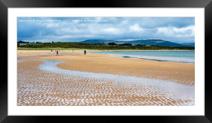 Panoramic view of Dornoch beach in Sutherland Framed Mounted Print by Angus McComiskey