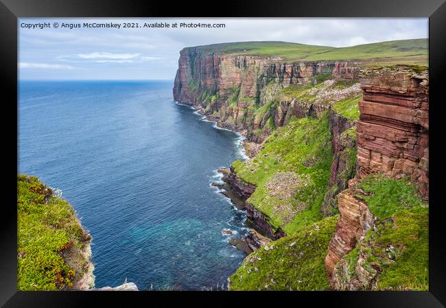 Hoy coastline north of the Old Man, Orkney Framed Print by Angus McComiskey