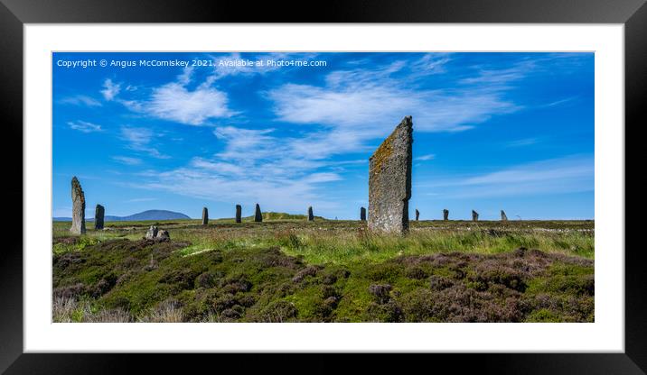 Ring of Brodgar stone circle, Mainland Orkney Framed Mounted Print by Angus McComiskey