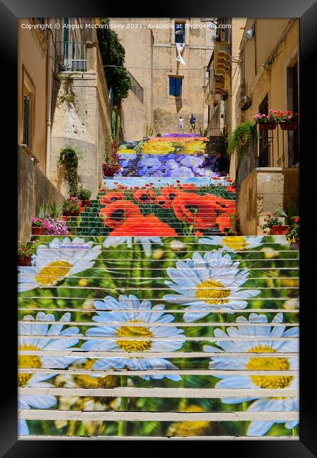 Carpet of Flowers in Noto, Sicily Framed Print by Angus McComiskey