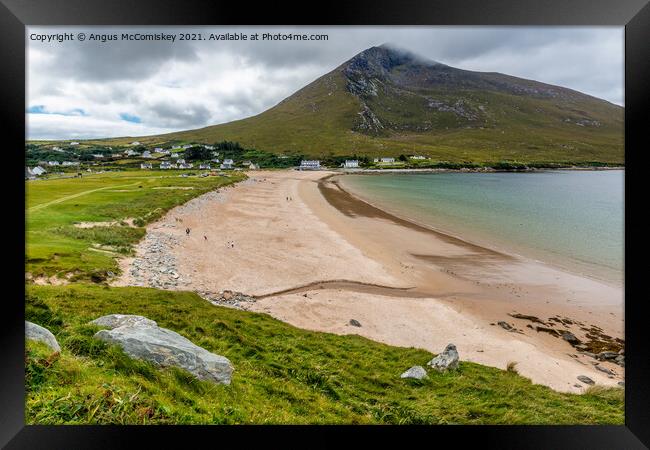 Keel Beach on Achill Island, County Mayo, Ireland Framed Print by Angus McComiskey