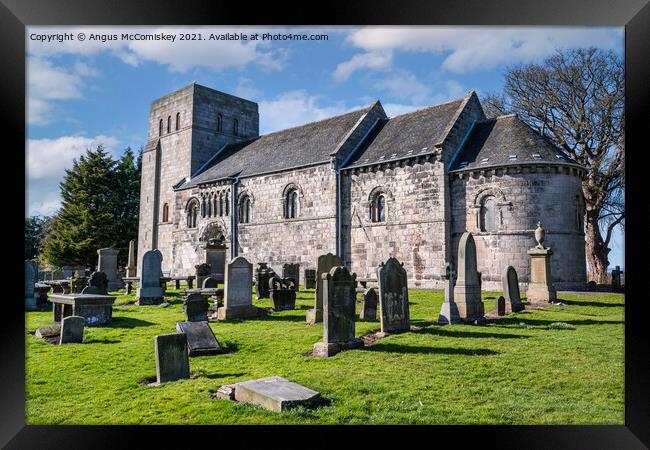 St Cuthbert’s Parish Church in Dalmeny, Scotland Framed Print by Angus McComiskey