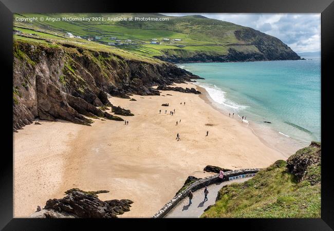 Coumeenoole Beach on the Dingle Peninsula Framed Print by Angus McComiskey