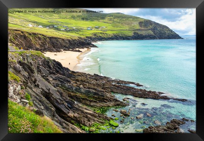 Rugged coast at Coumeenoole Beach Dingle Peninsula Framed Print by Angus McComiskey