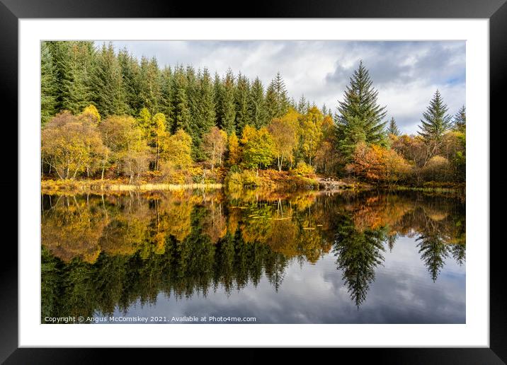 Lochan Spling reflections Framed Mounted Print by Angus McComiskey