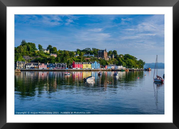 Tobermory reflections, Isle of Mull Framed Mounted Print by Angus McComiskey