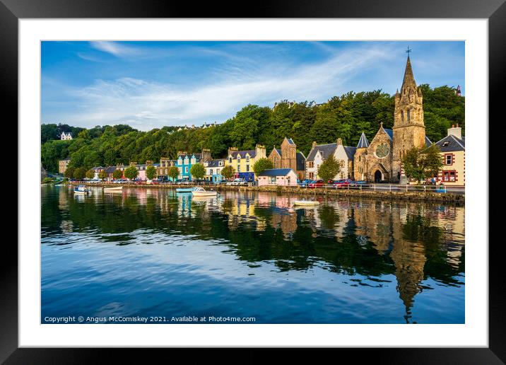 Main Street Tobermory at first light Framed Mounted Print by Angus McComiskey