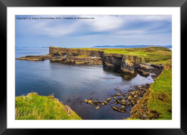 Sea cliffs on west coast of Isle of Staffa Framed Mounted Print by Angus McComiskey