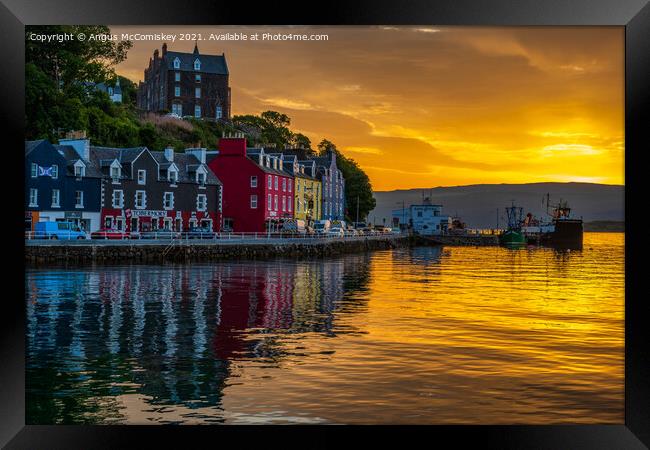 Sunrise Tobermory waterfront, Isle of Mull Framed Print by Angus McComiskey