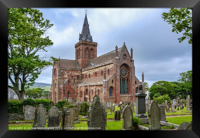 St Magnus Cathedral and Burial Ground, Kirkwall Framed Print by Angus McComiskey