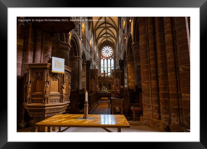 Interior of St Magnus Cathedral, Kirkwall Framed Mounted Print by Angus McComiskey