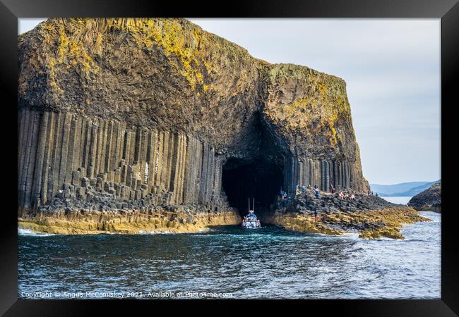 Approaching Fingal’s Cave, Isle of Staffa Framed Print by Angus McComiskey