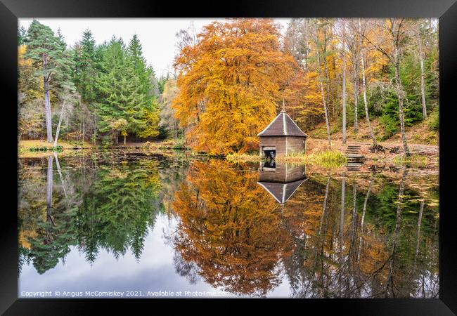 Autumn reflections on Loch Dunmore Framed Print by Angus McComiskey