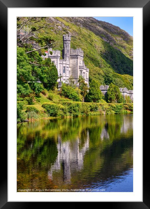 Kylemore Abbey reflections, County Galway Framed Mounted Print by Angus McComiskey