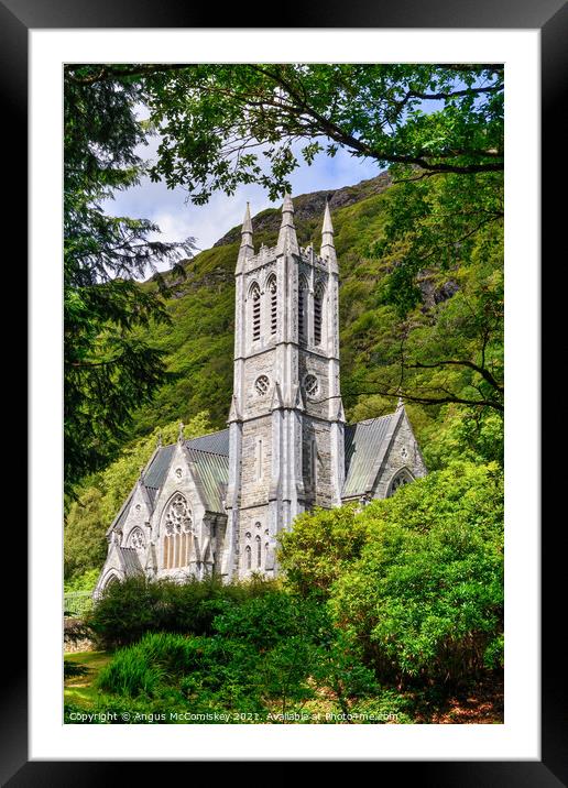 Church at Kylemore Abbey, County Galway Framed Mounted Print by Angus McComiskey