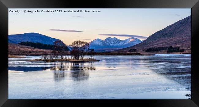 Frozen Loch Droma with An Teallach in distance Framed Print by Angus McComiskey