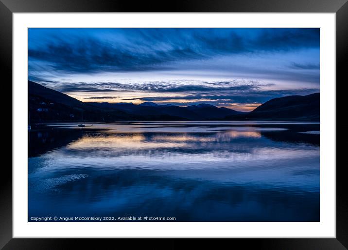 Dawn breaks across Loch Broom Framed Mounted Print by Angus McComiskey