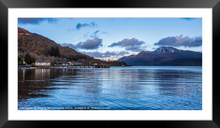 Luss Pier and Ben Lomond Panorama Framed Mounted Print by Angus McComiskey