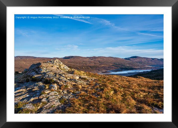 Meall Mor summit with view east to Loch Achall Framed Mounted Print by Angus McComiskey