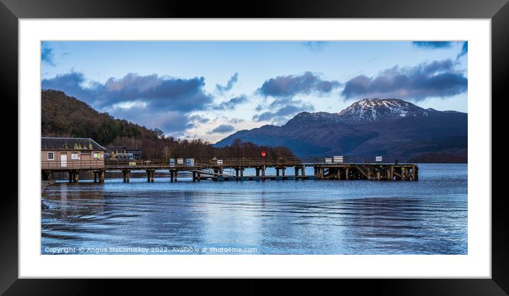 Luss Pier on Loch Lomond panorama Framed Mounted Print by Angus McComiskey
