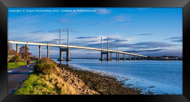 Kessock Bridge panorama Framed Print by Angus McComiskey