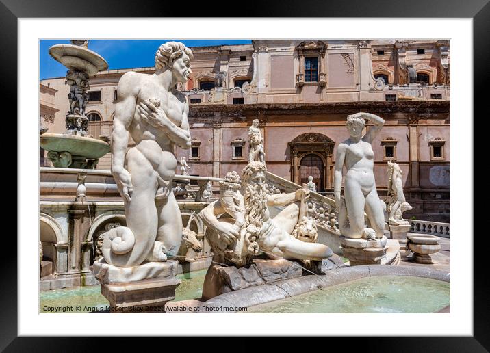 Praetorian Fountain in Palermo, Sicily Framed Mounted Print by Angus McComiskey