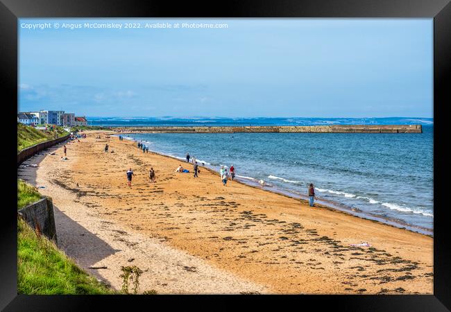 East Sands beach at St Andrews in Fife, Scotland Framed Print by Angus McComiskey