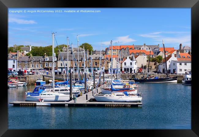 Pontoons in Anstruther marina in Fife Framed Print by Angus McComiskey