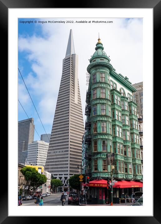 The old and the new in San Francisco Framed Mounted Print by Angus McComiskey