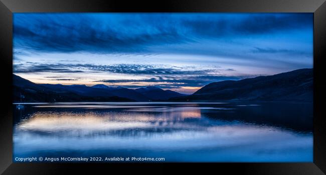 Dawn breaks across Loch Broom panorama Framed Print by Angus McComiskey