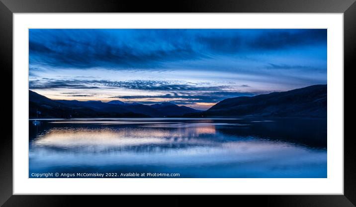 Dawn breaks across Loch Broom panorama Framed Mounted Print by Angus McComiskey
