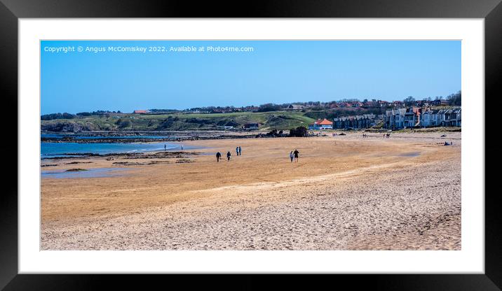 Milsey Bay Beach North Berwick panorama Framed Mounted Print by Angus McComiskey